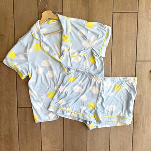Kate Spade Sun And Cloud Pajama Set XL Loungewear Sleepwear Whimsical Summer
